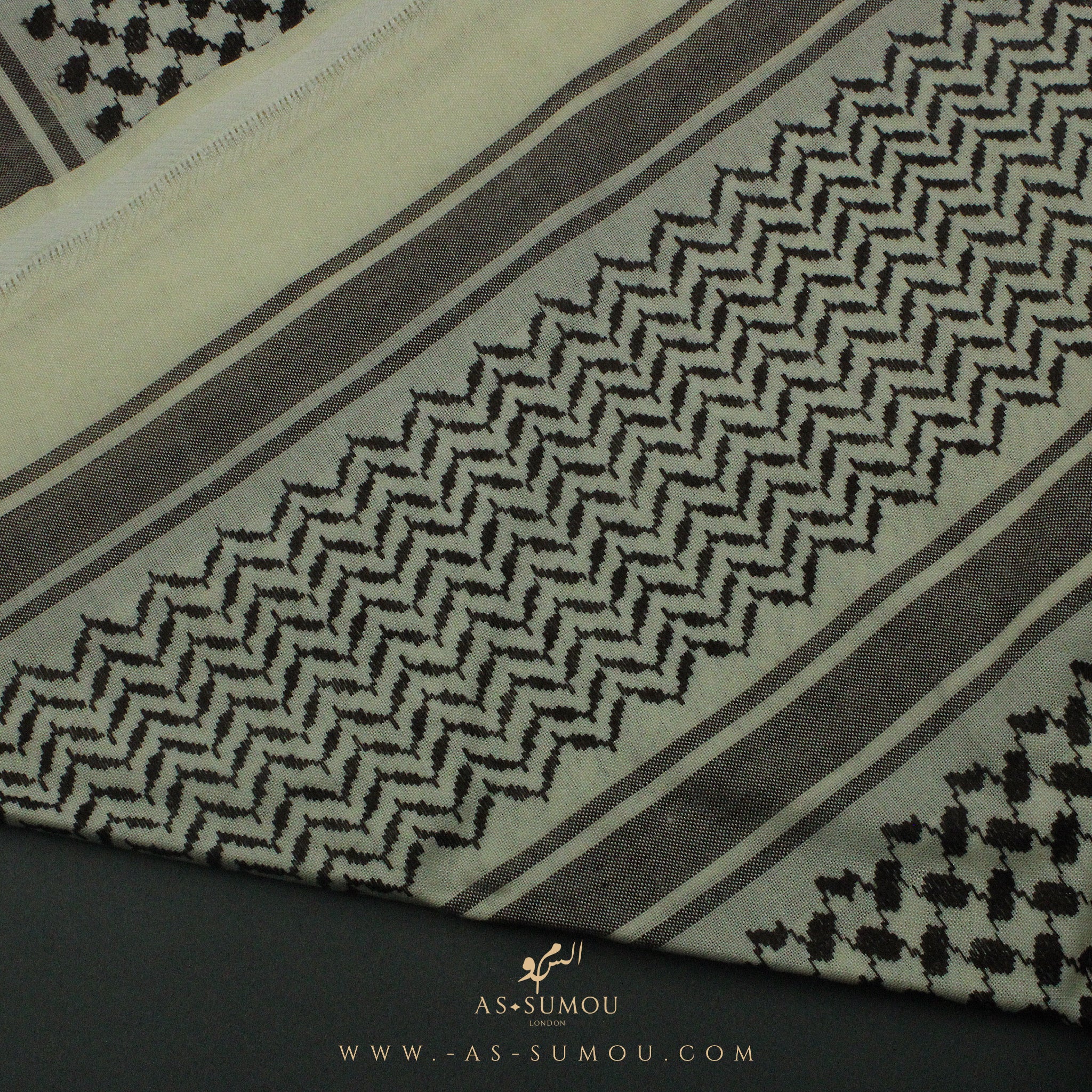 RARE CREAM & BROWN PREMIUM SHEMAGH SCARF SG30