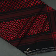 RARE BLACK & RED PREMIUM SHEMAGH SCARF SG29