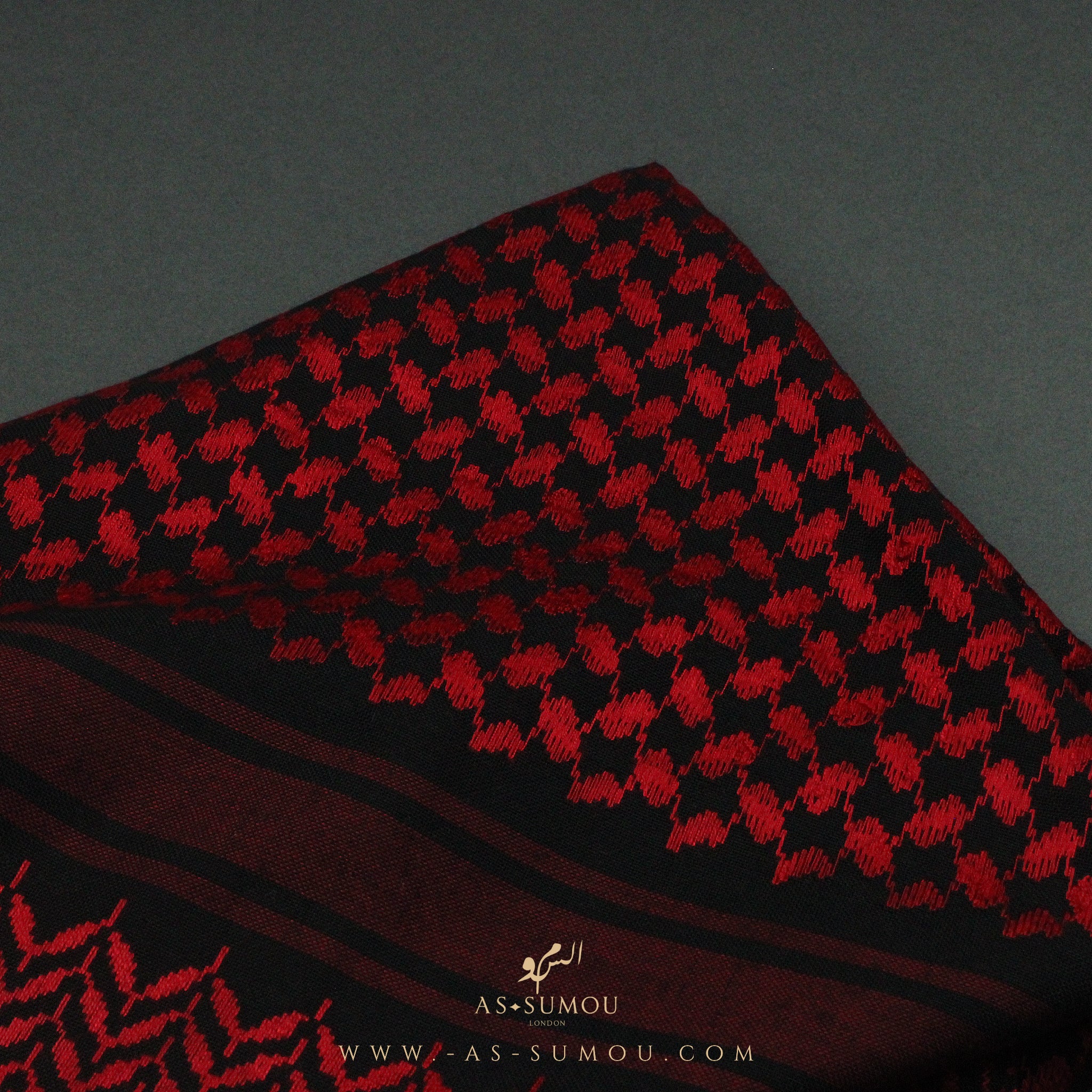 RARE BLACK & RED PREMIUM SHEMAGH SCARF SG29