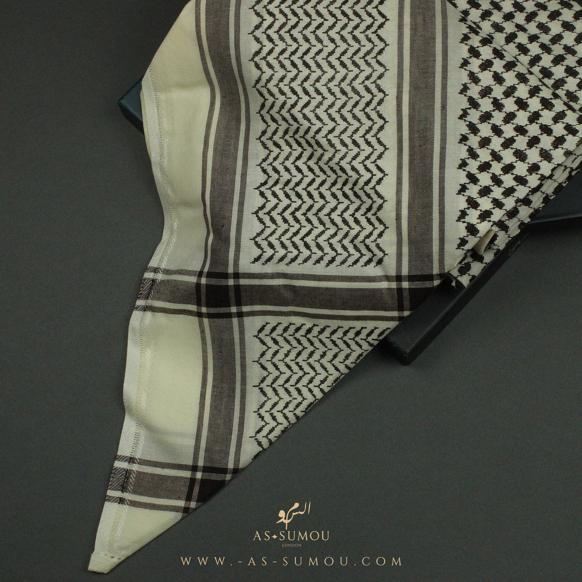 RARE CREAM & BROWN PREMIUM SHEMAGH SCARF SG30