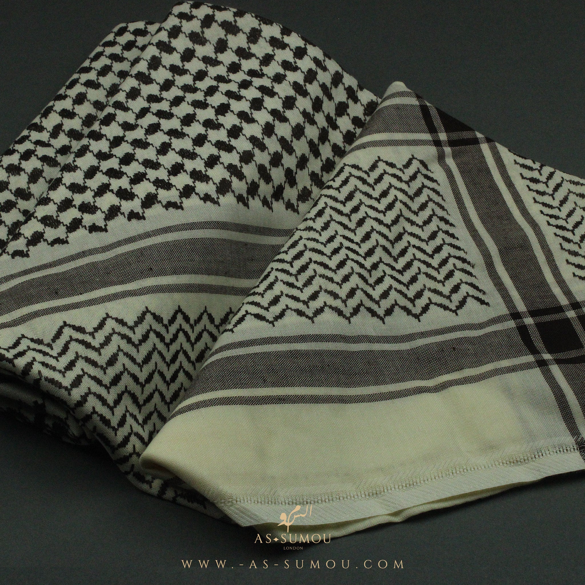 RARE CREAM & BROWN PREMIUM SHEMAGH SCARF SG30