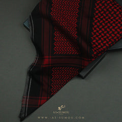 RARE BLACK & RED PREMIUM SHEMAGH SCARF SG29