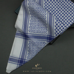 RARE WHITE & BLUE PREMIUM SHEMAGH SCARF SG28