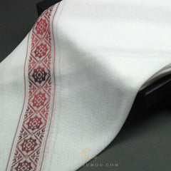 PREMIUM WHITE & RED EMIRATI GHUTRA SCARF EM20