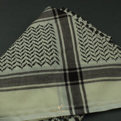 RARE CREAM & BROWN PREMIUM SHEMAGH SCARF SG30