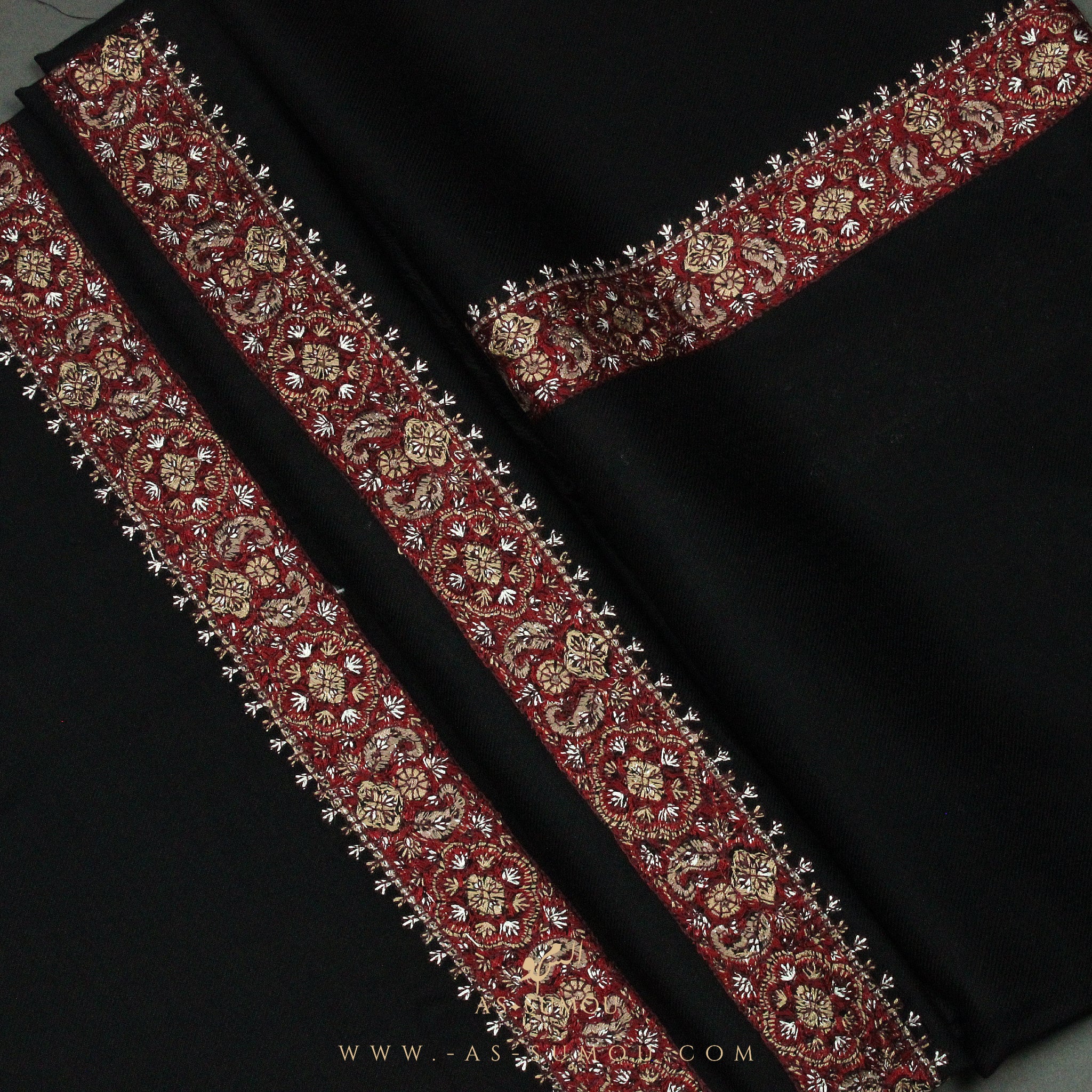 PREMIUM BLACK AUTHENTIC YEMENI SHEMAGH SCARF BL11