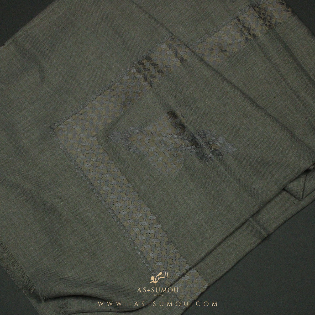 PREMIUM GREY KEFFIYEH INSPIRED SHEMAGH SCARF VW2