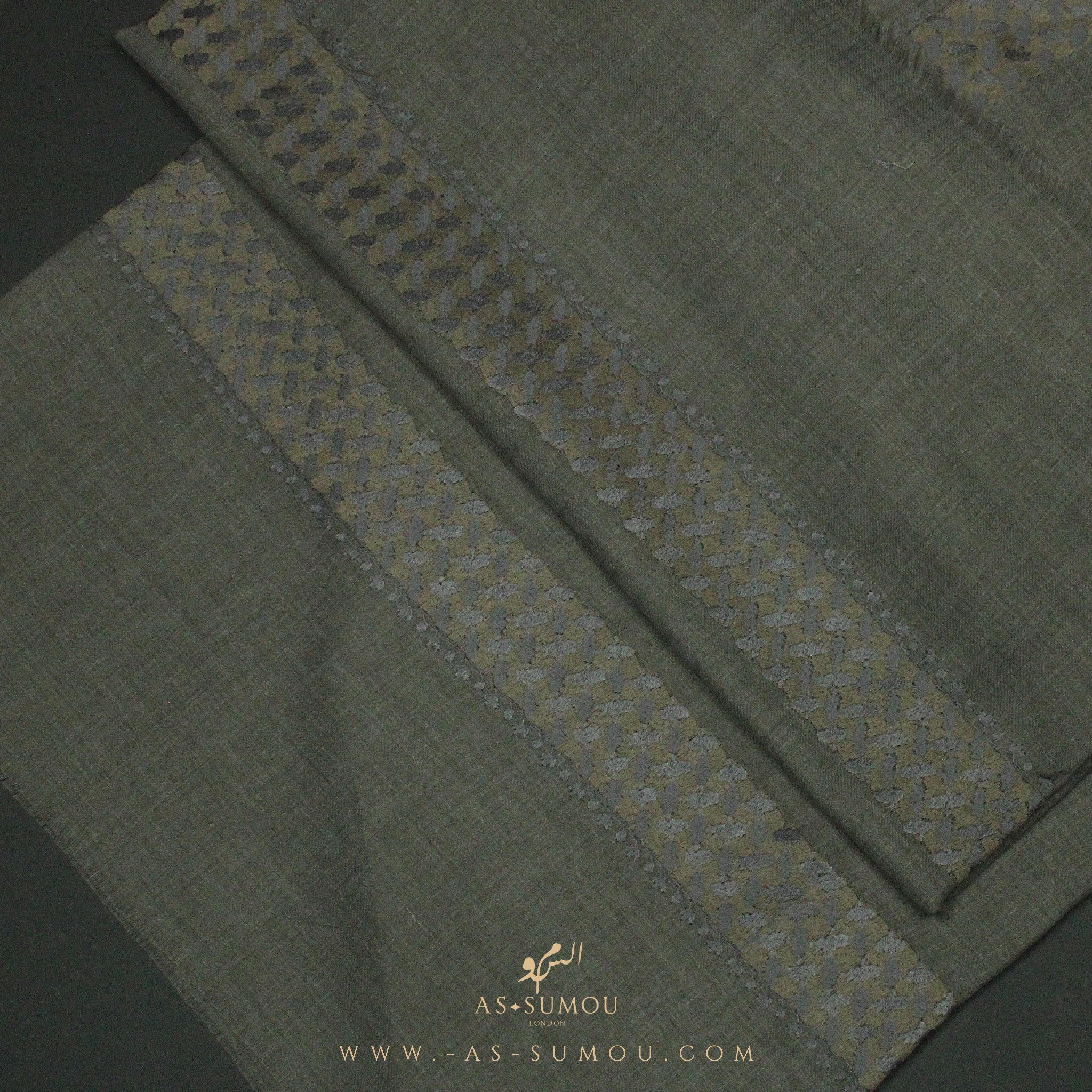 PREMIUM GREY KEFFIYEH INSPIRED SHEMAGH SCARF VW2