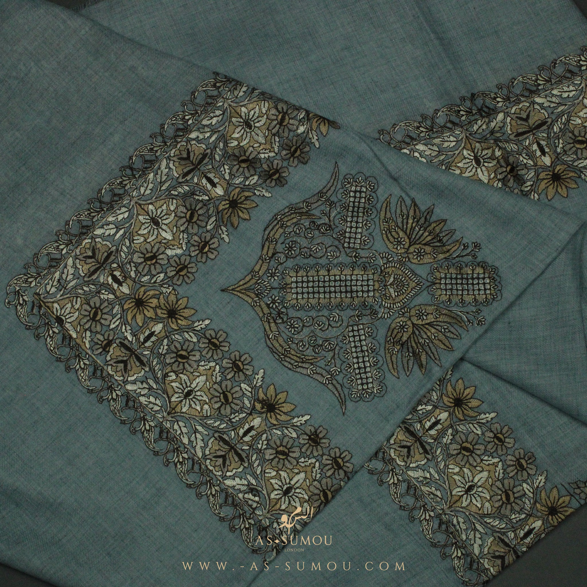 PREMIUM BLUE AUTHENTIC OMANI MASSAR SCARF OM1