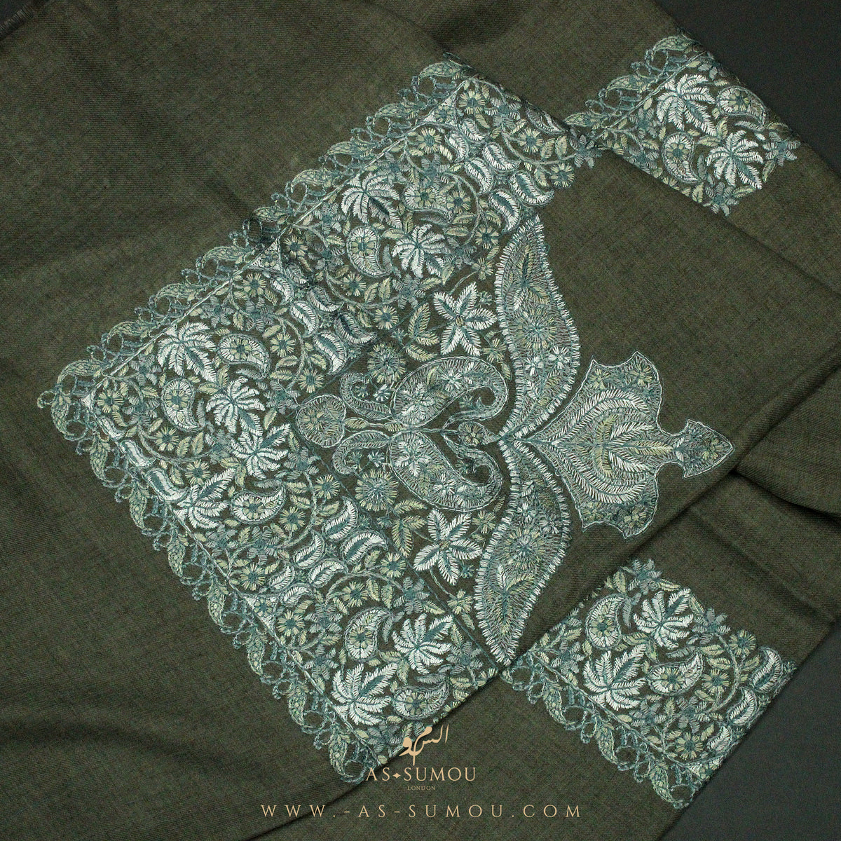 PREMIUM GREEN AUTHENTIC OMANI MASSAR SCARF OM7