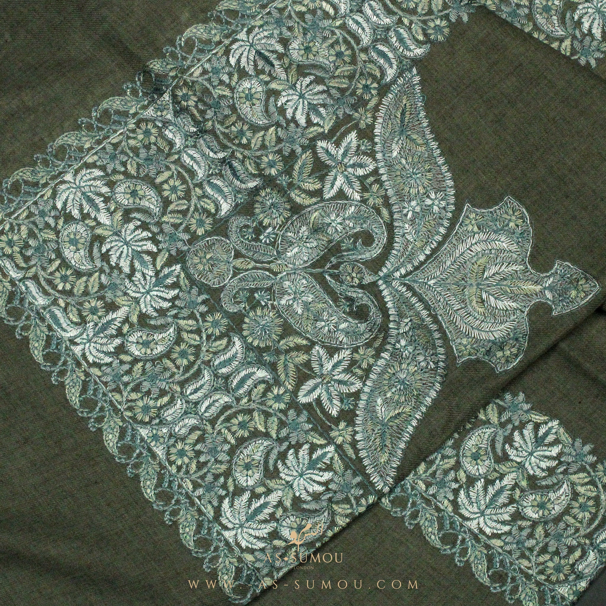 PREMIUM GREEN AUTHENTIC OMANI MASSAR SCARF OM7