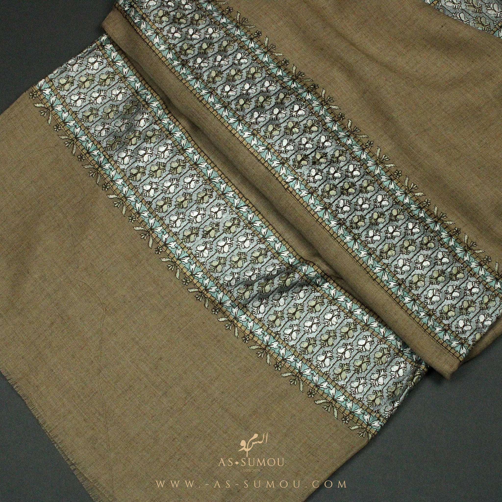 PREMIUM BROWN AUTHENTIC OMANI MASSAR SCARF OM5