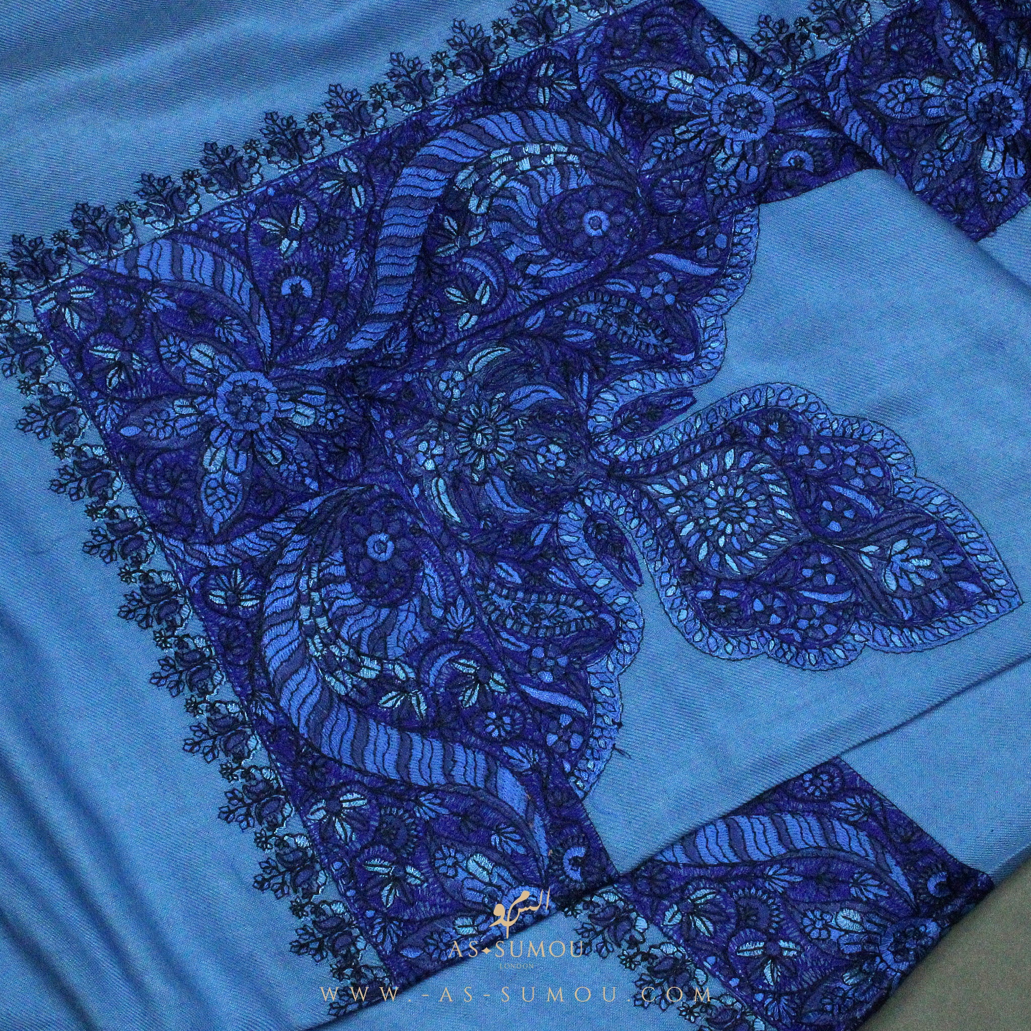 PREMIUM BLUE AUTHENTIC OMANI MASSAR SCARF OM13