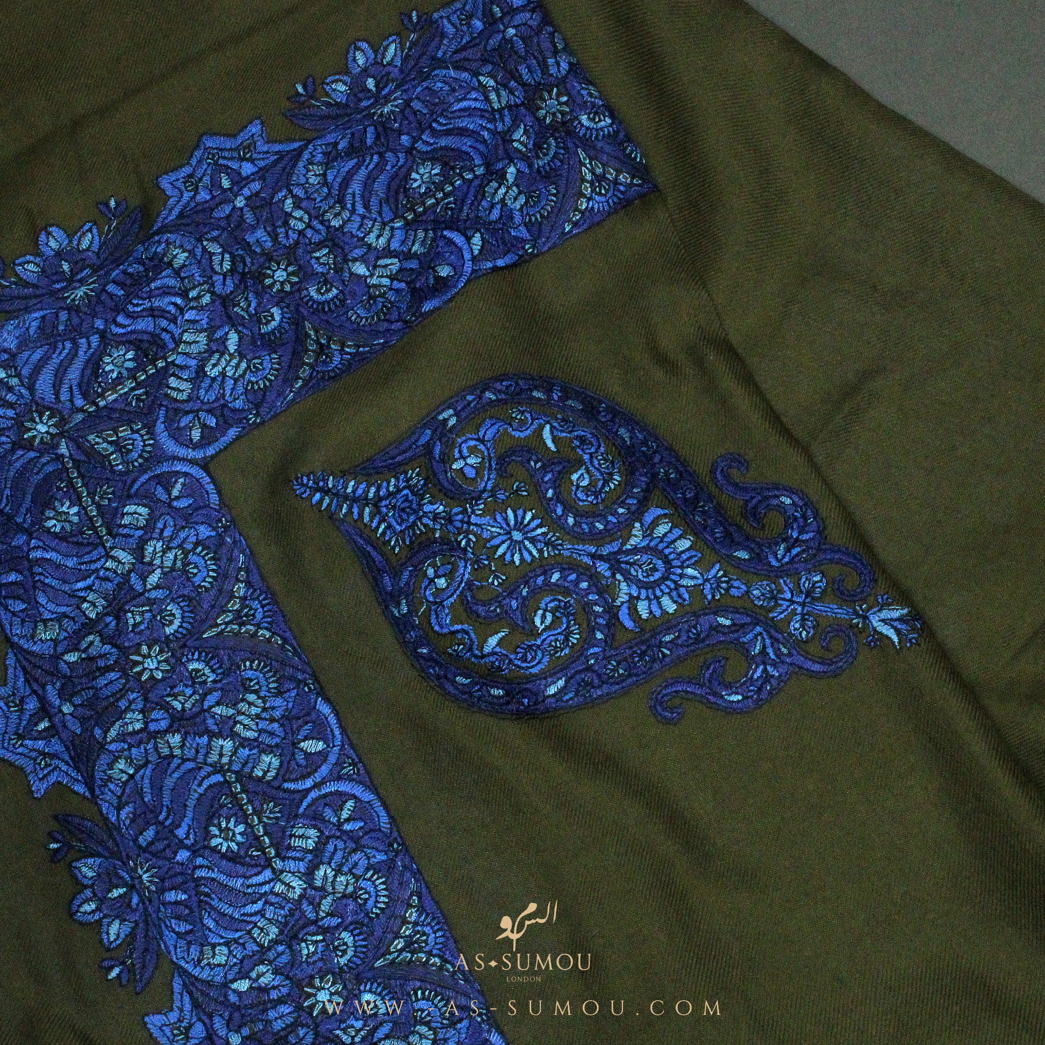 PREMIUM GREEN AUTHENTIC OMANI MASSAR SCARF OM15