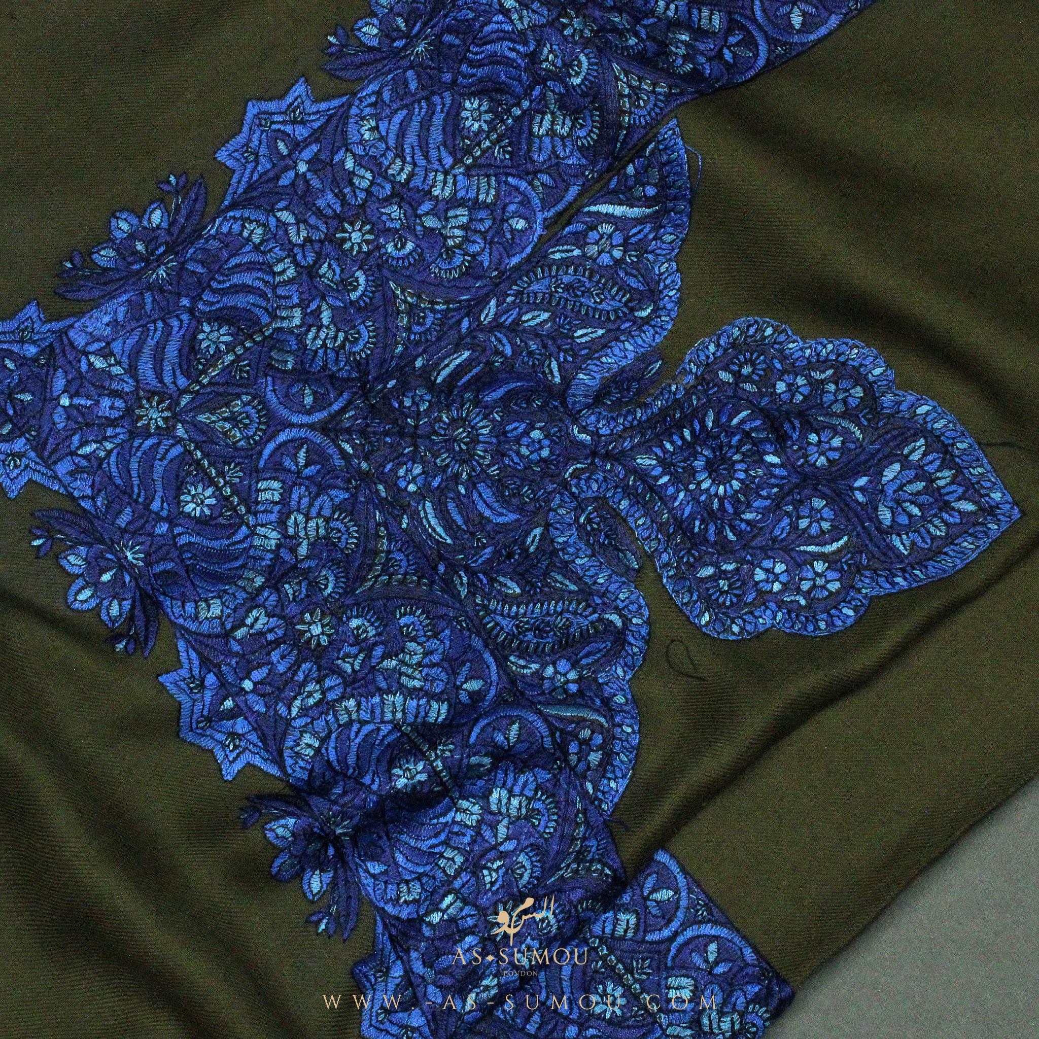 PREMIUM GREEN AUTHENTIC OMANI MASSAR SCARF OM15