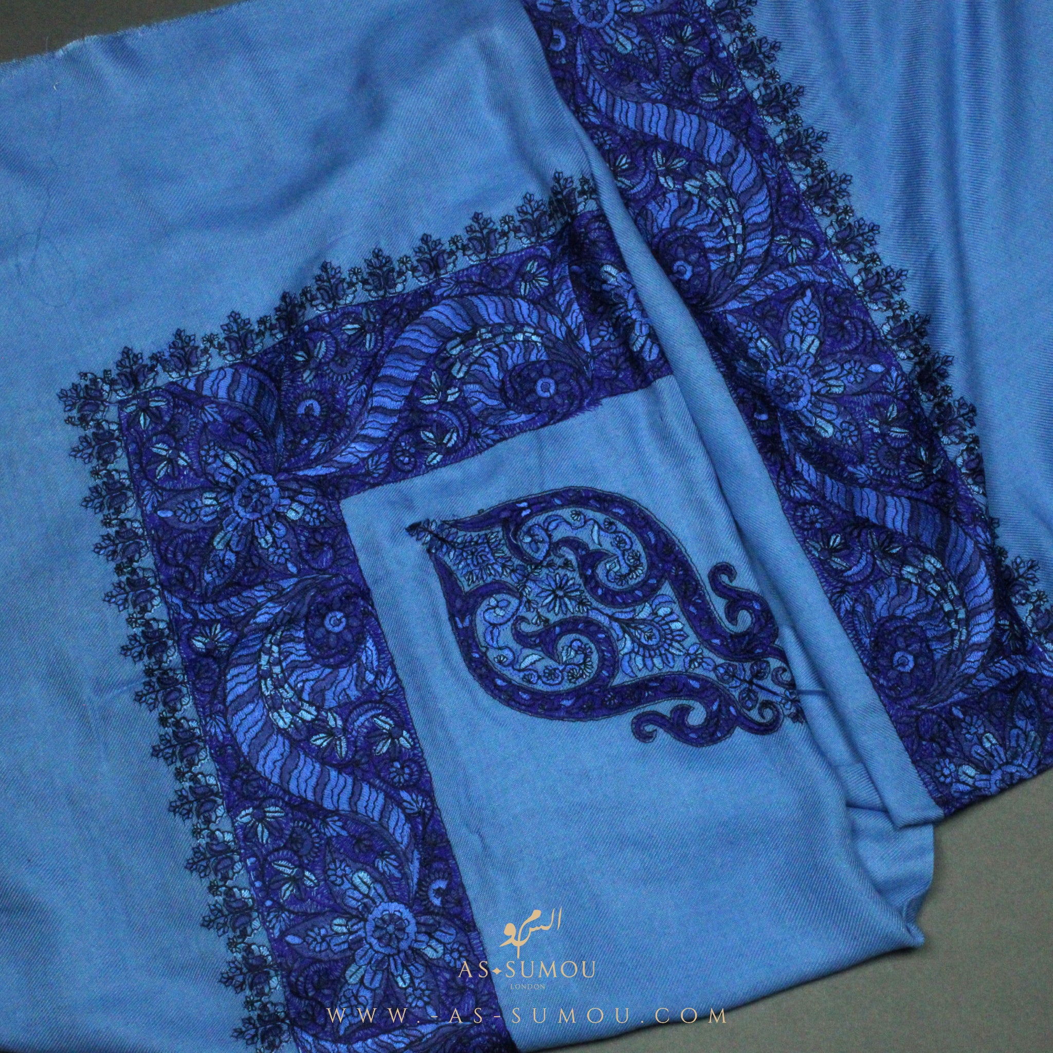 PREMIUM BLUE AUTHENTIC OMANI MASSAR SCARF OM13