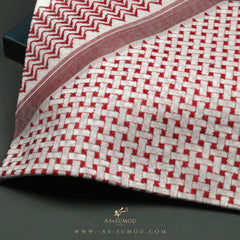 RARE UNIQUE RED & WHITE SAUDI SHEMAGH SCARF RS11