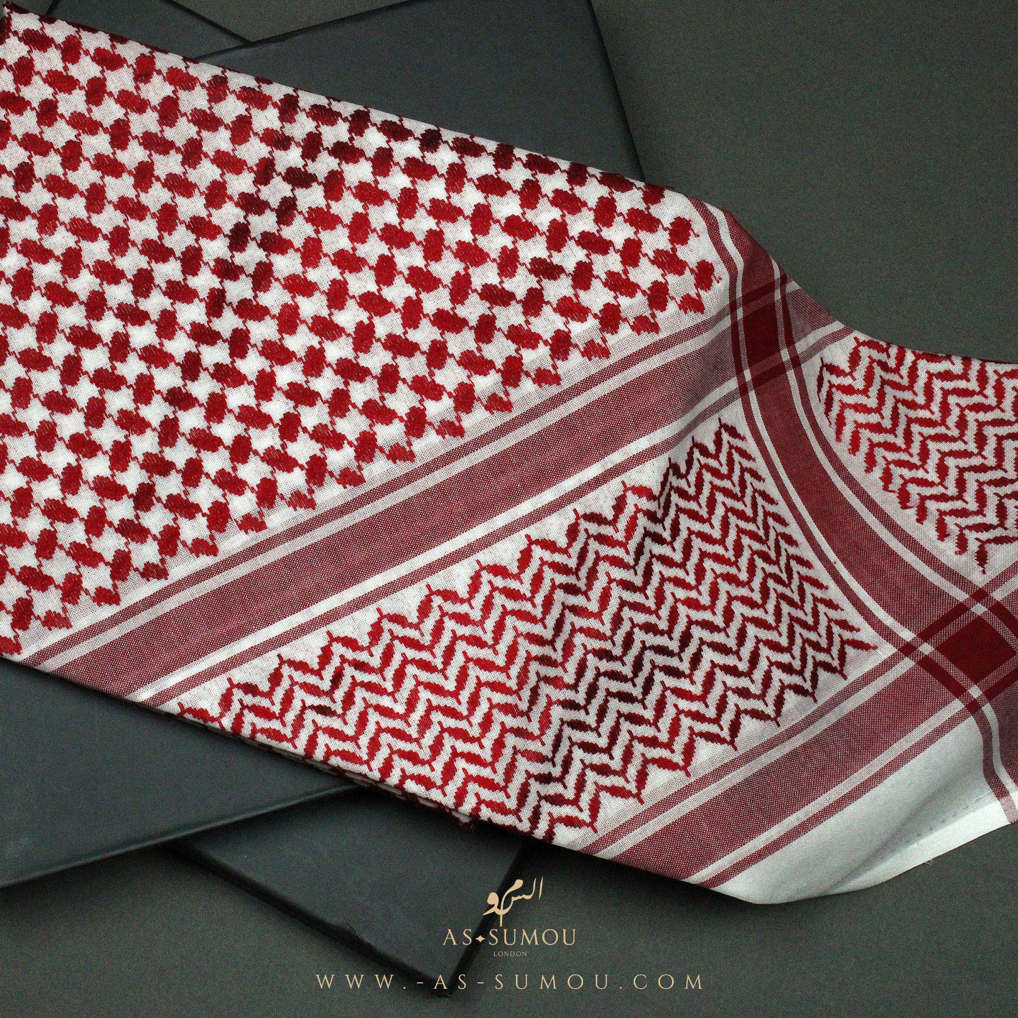 RARE RETRO RED & WHITE SAUDI SHEMAGH SCARF RS10