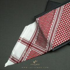 RARE RETRO RED & WHITE SAUDI SHEMAGH SCARF RS9