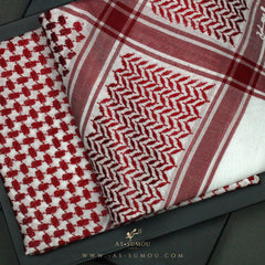 RARE RETRO RED & WHITE SAUDI SHEMAGH SCARF RS10