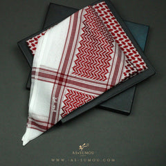 RARE RETRO RED & WHITE SAUDI SHEMAGH SCARF RS9