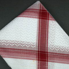 RARE WHITE & RED LINE SAUDI SHEMAGH SCARF WS7