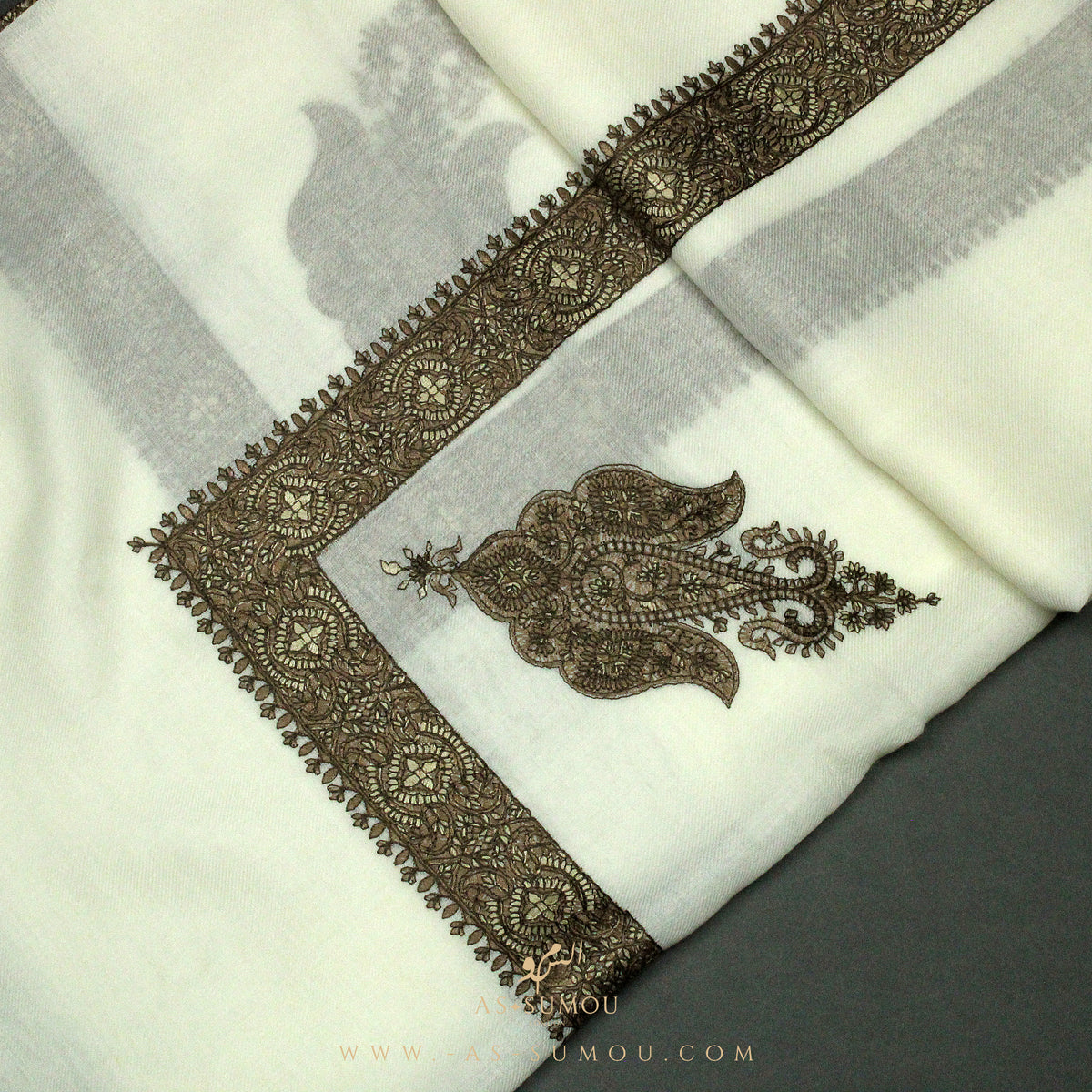 PREMIUM WHITE AUTHENTIC YEMENI SHEMAGH SCARF WH13