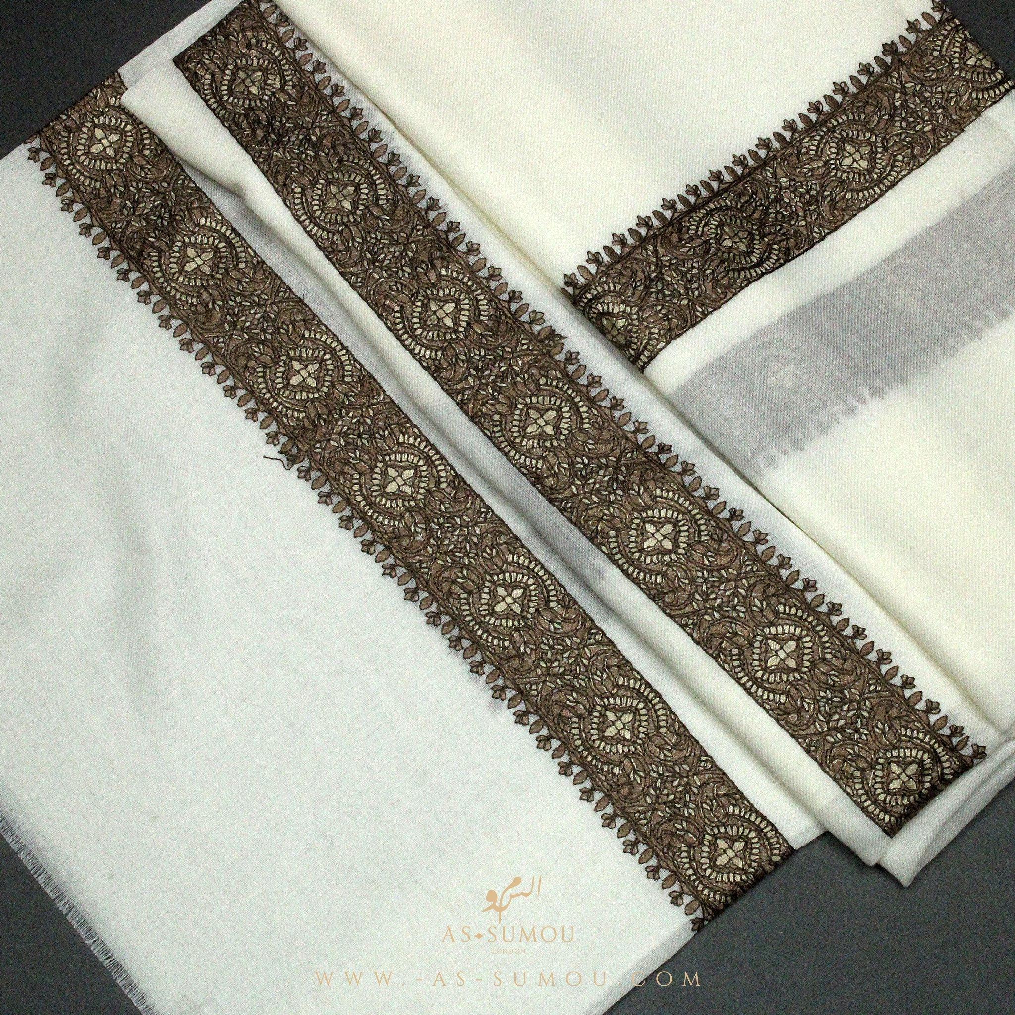 PREMIUM WHITE AUTHENTIC YEMENI SHEMAGH SCARF WH13