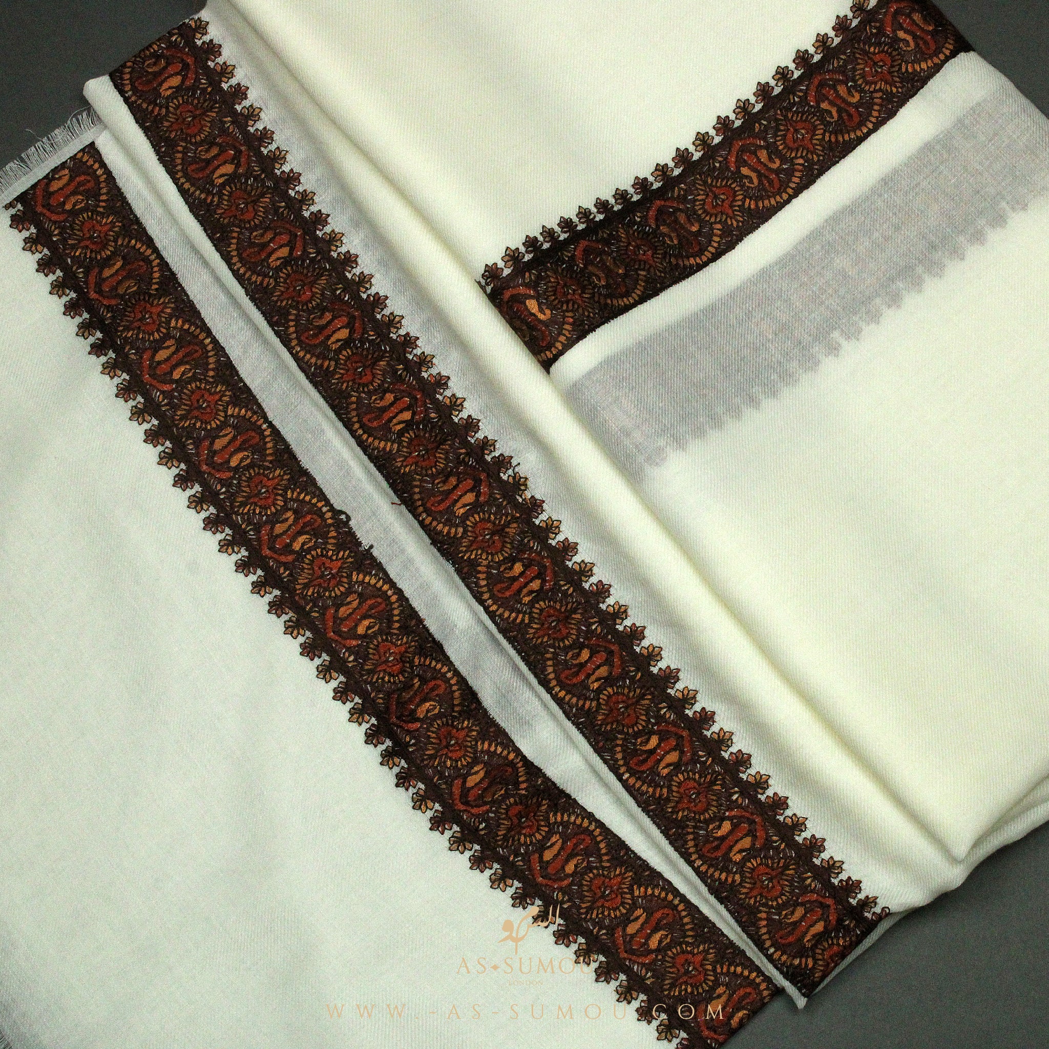 PREMIUM WHITE AUTHENTIC YEMENI SHEMAGH SCARF WH14