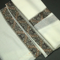 PREMIUM WHITE AUTHENTIC YEMENI SHEMAGH SCARF WH16