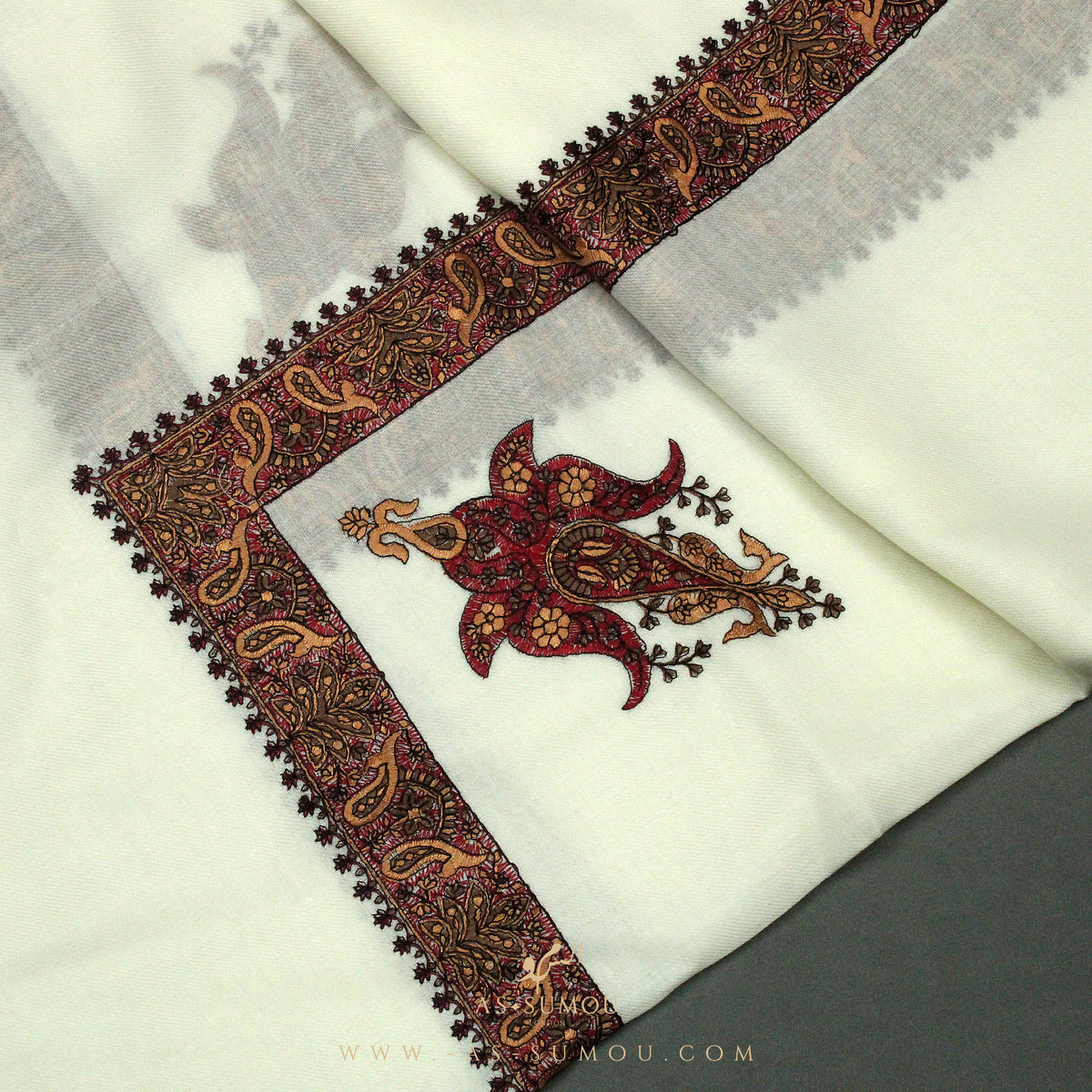 PREMIUM WHITE AUTHENTIC YEMENI SHEMAGH SCARF WH7