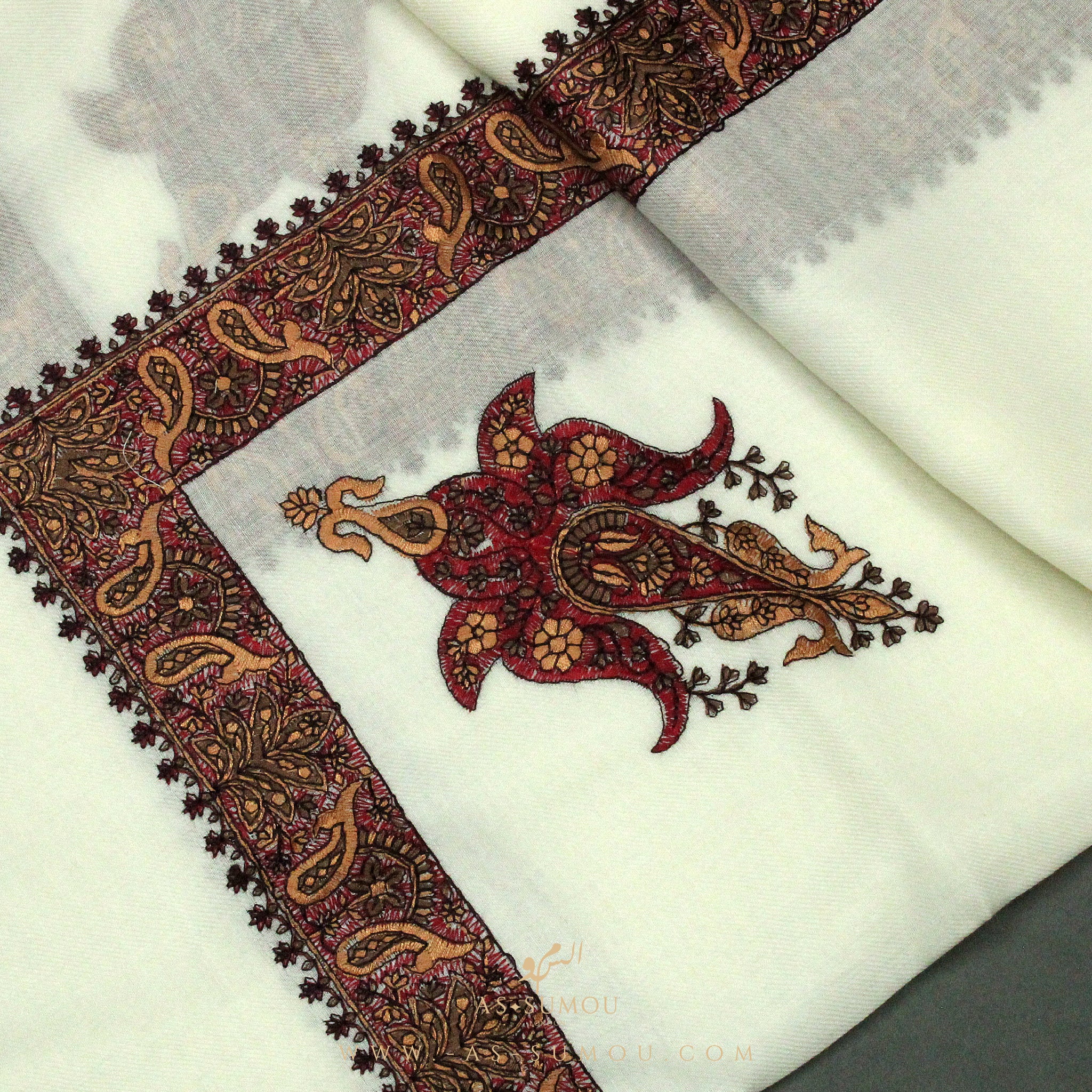 PREMIUM WHITE AUTHENTIC YEMENI SHEMAGH SCARF WH7