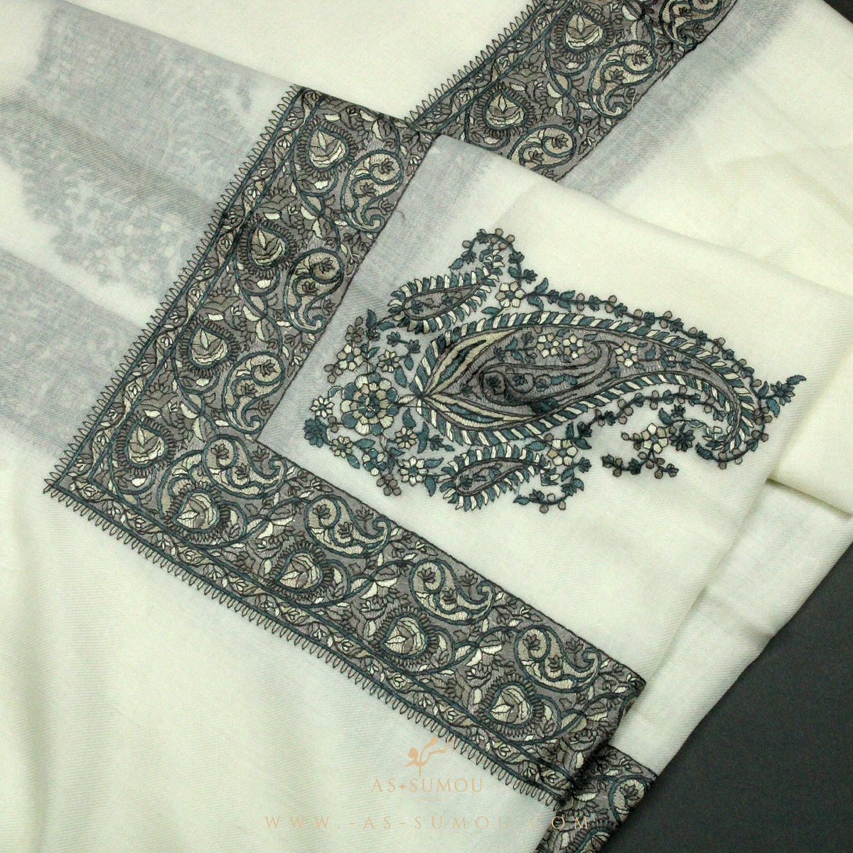 PREMIUM WHITE AUTHENTIC YEMENI SHEMAGH SCARF WH4