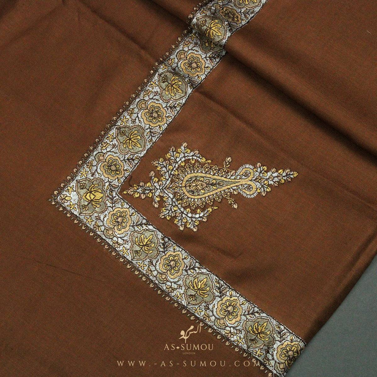 PREMIUM BROWN AUTHENTIC YEMENI SHEMAGH SCARF SE7