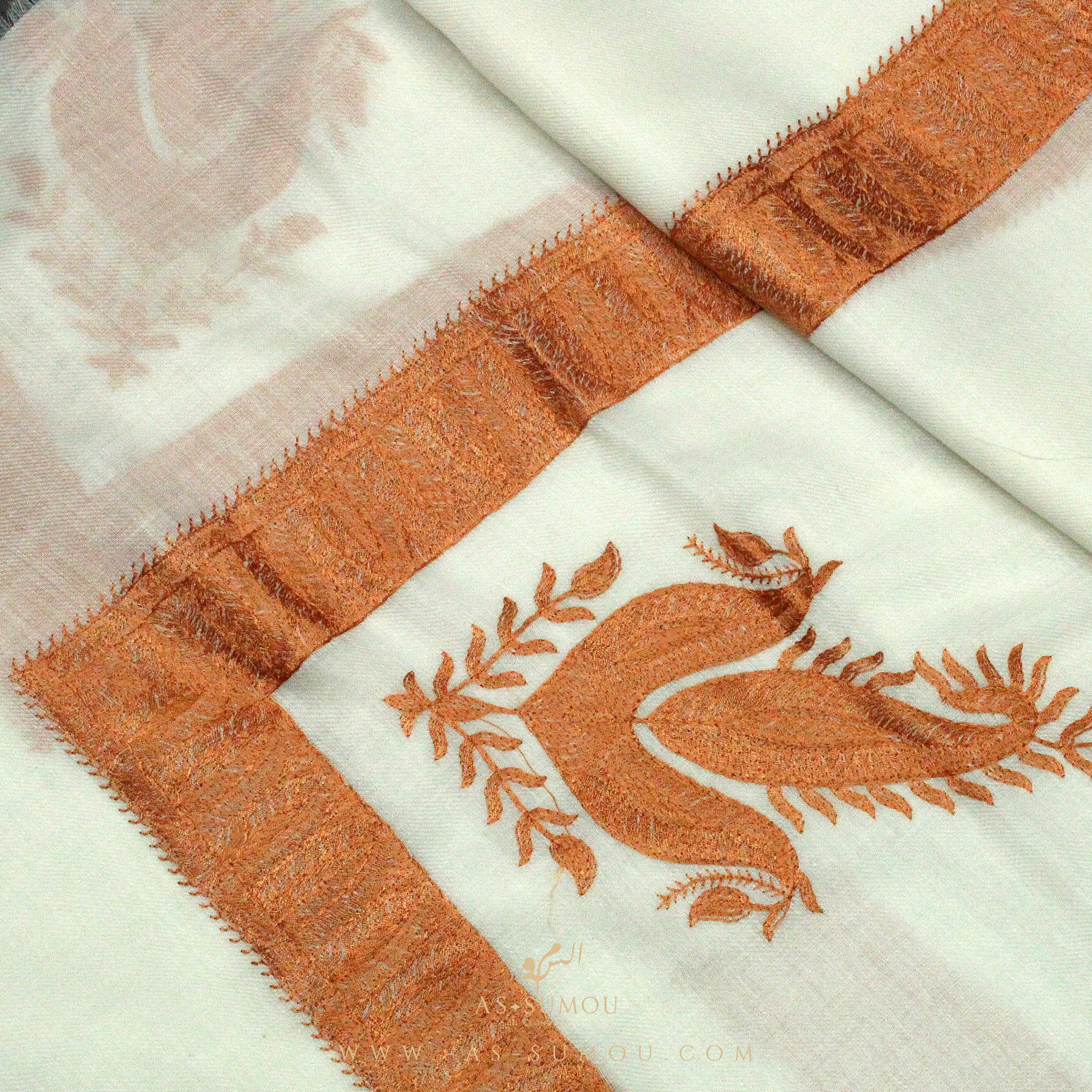 PREMIUM WHITE AUTHENTIC YEMENI SHEMAGH SCARF WH22