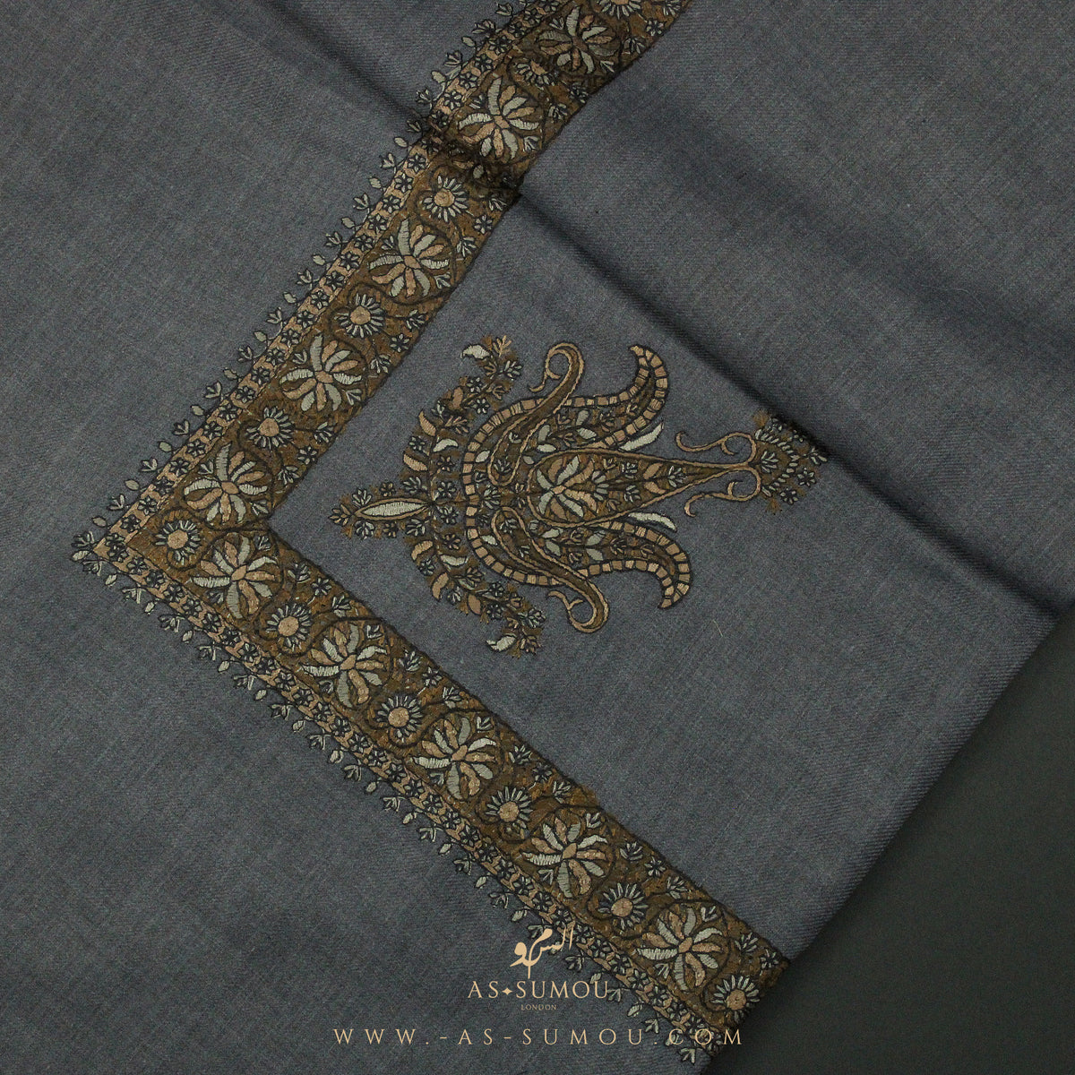 PREMIUM GREY AUTHENTIC YEMENI SHEMAGH SCARF SE35