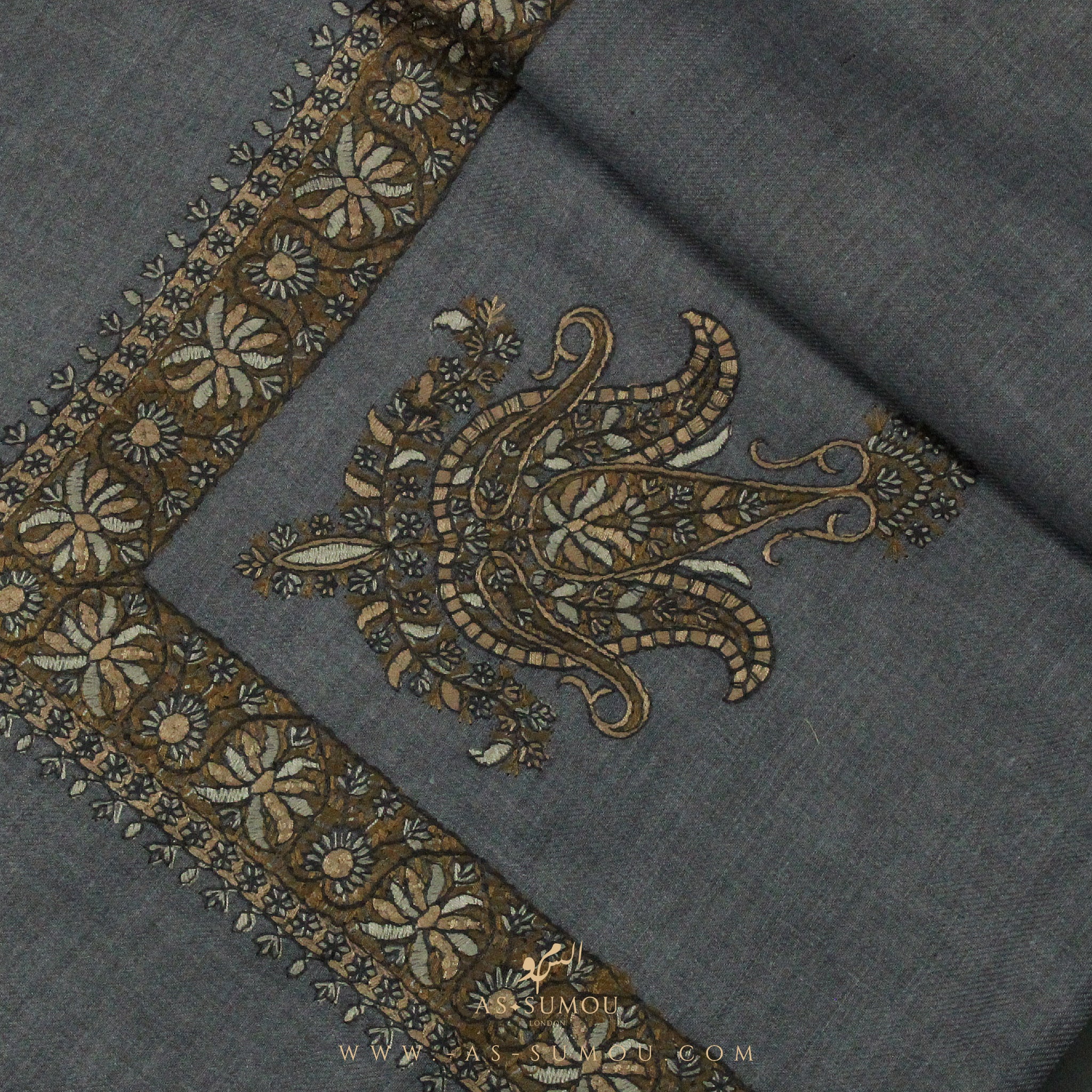 PREMIUM GREY AUTHENTIC YEMENI SHEMAGH SCARF SE35