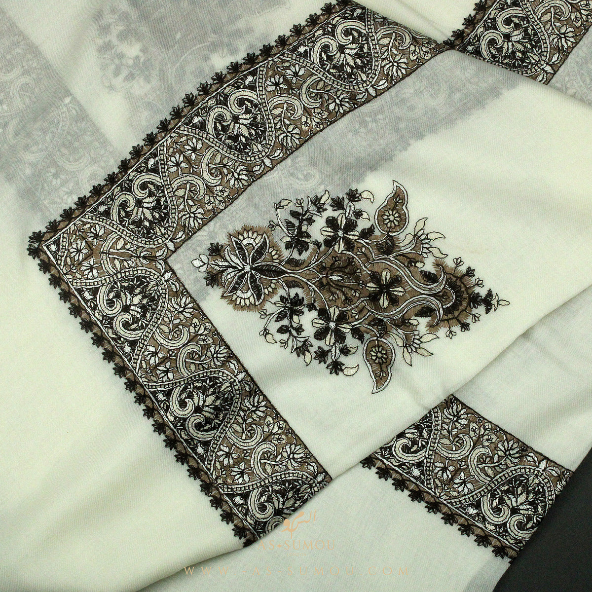 PREMIUM WHITE AUTHENTIC YEMENI SHEMAGH SCARF WH50