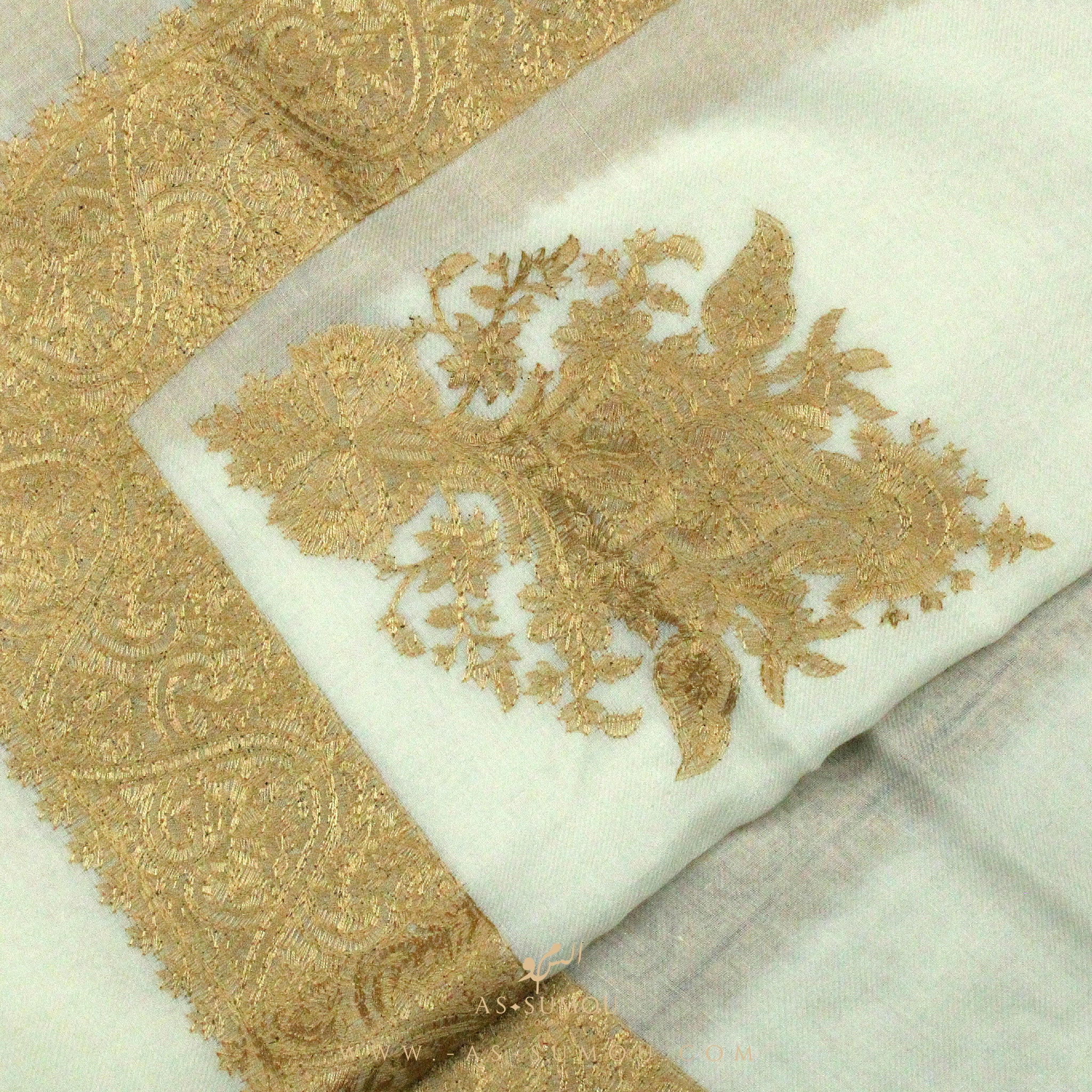 PREMIUM WHITE AUTHENTIC YEMENI SHEMAGH SCARF WH51