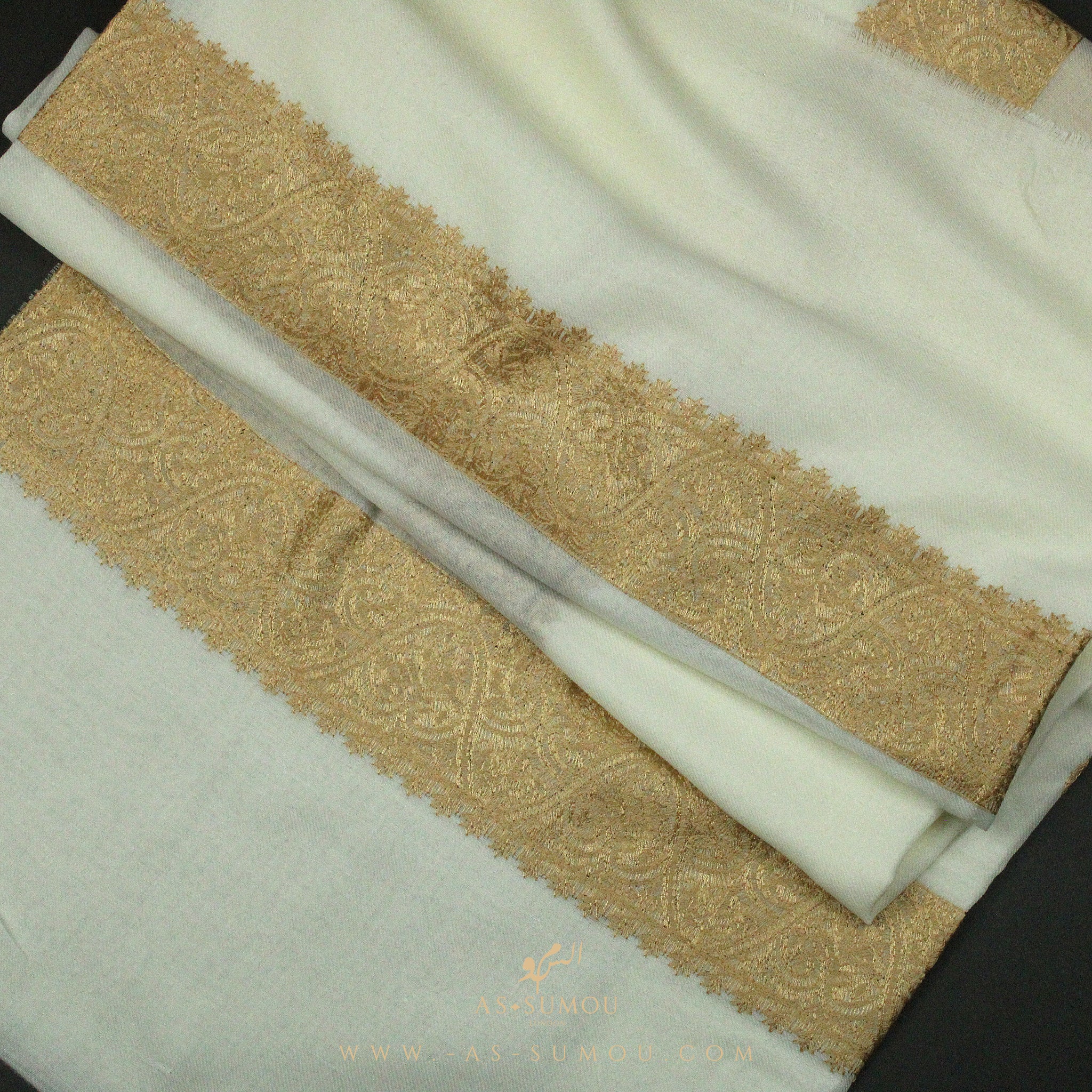 PREMIUM WHITE AUTHENTIC YEMENI SHEMAGH SCARF WH51