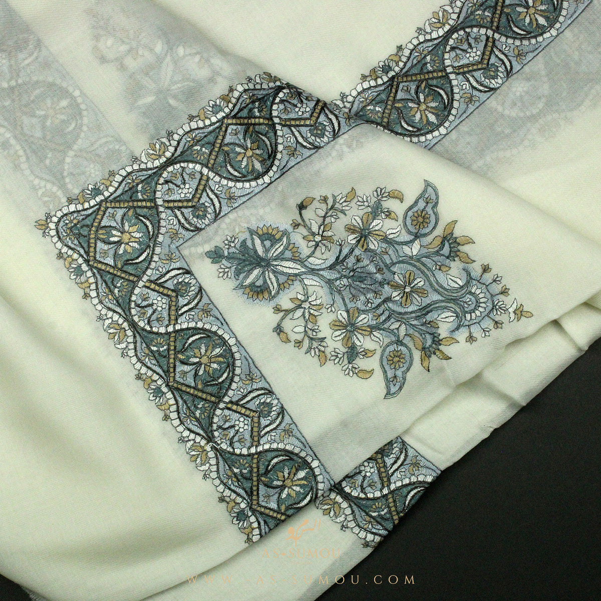 PREMIUM WHITE AUTHENTIC YEMENI SHEMAGH SCARF WH52