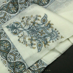 PREMIUM WHITE AUTHENTIC YEMENI SHEMAGH SCARF WH52