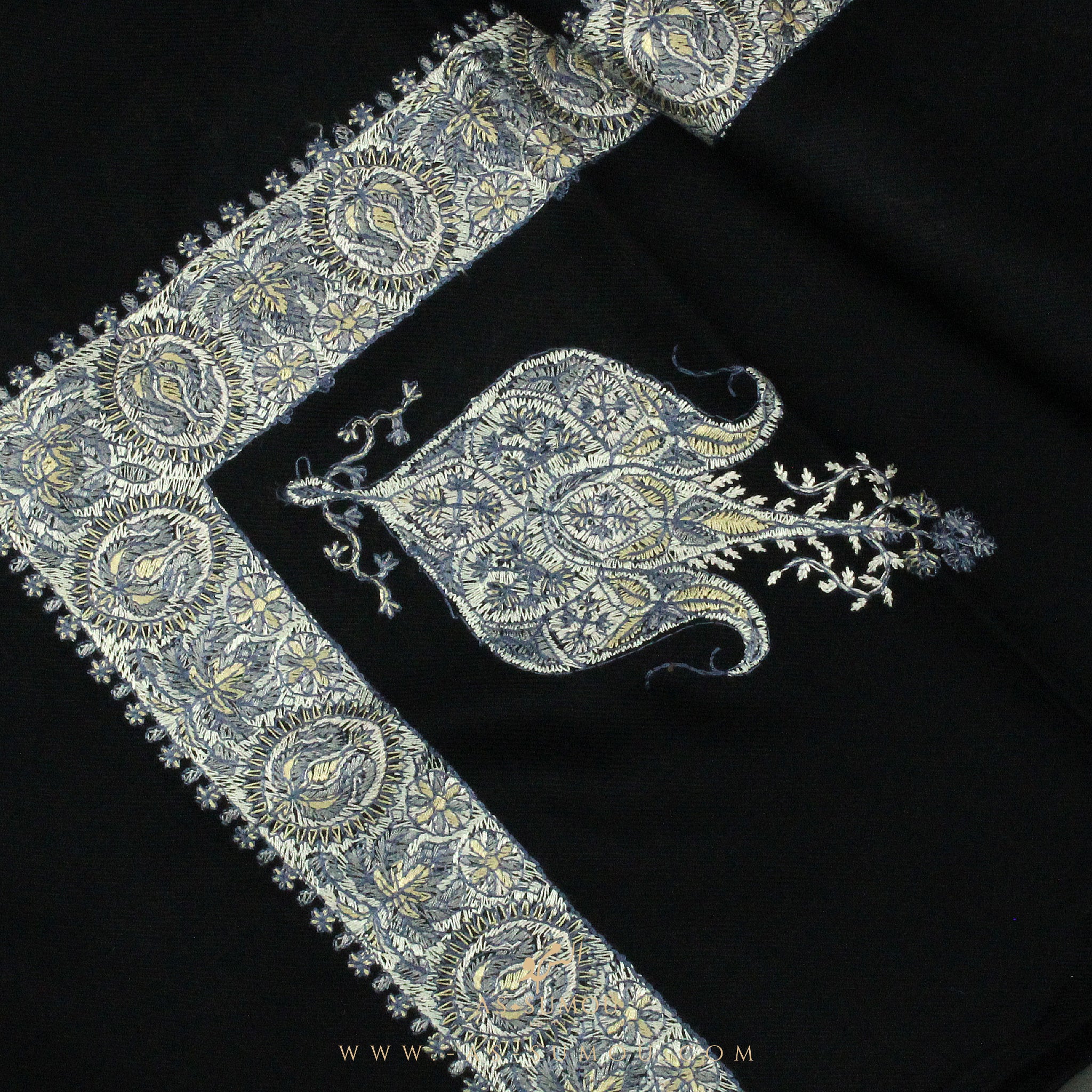 PREMIUM BLACK AUTHENTIC YEMENI SHEMAGH SCARF BL33