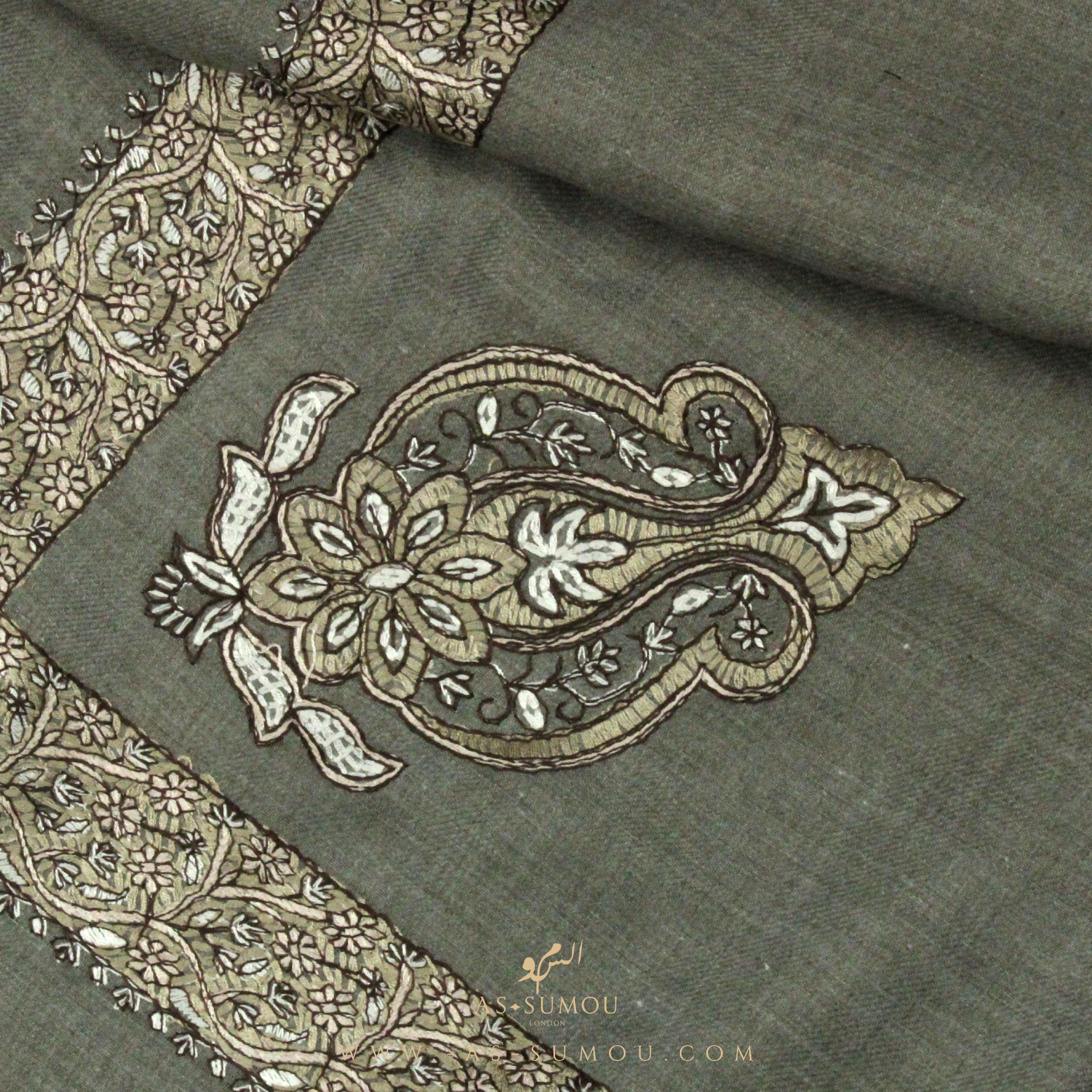 PREMIUM GREY AUTHENTIC YEMENI SHEMAGH SCARF SE40