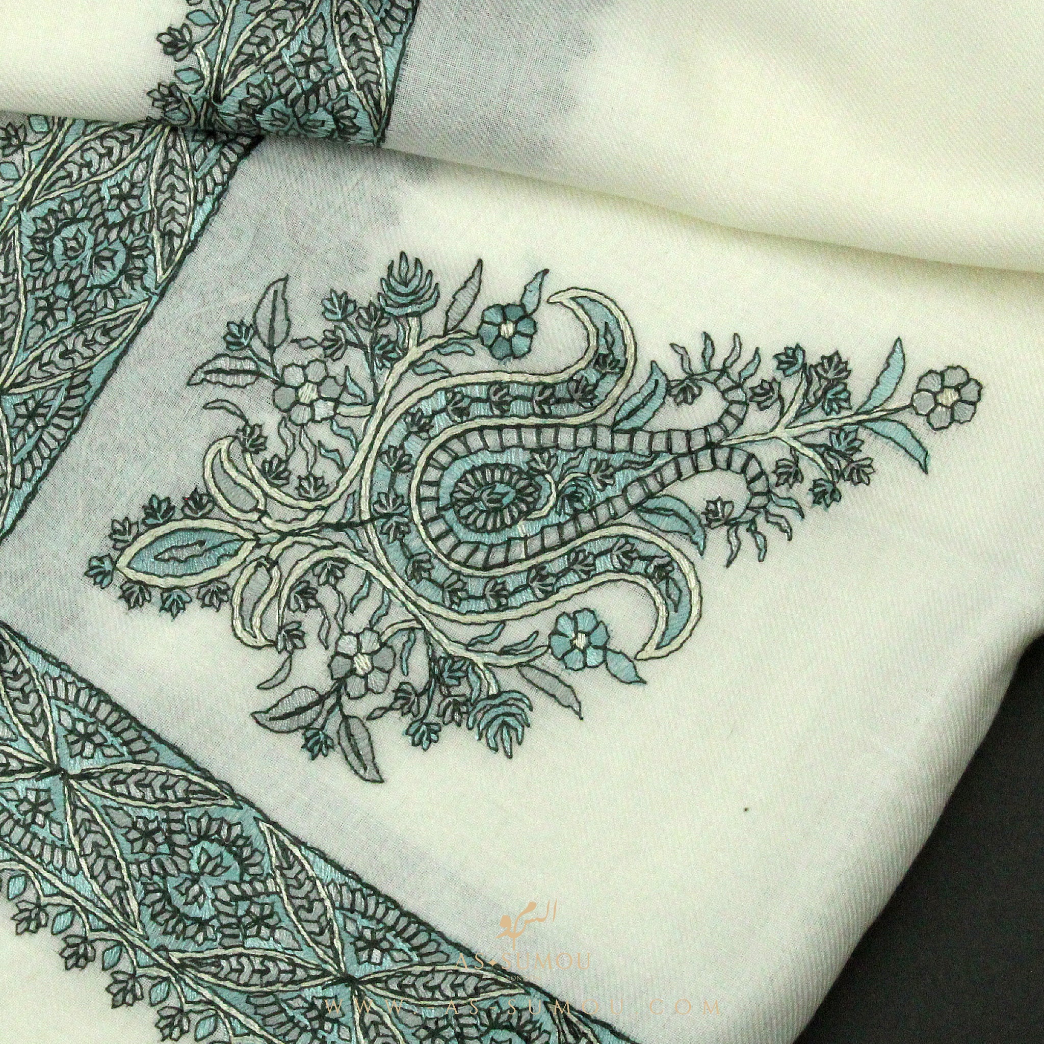 PREMIUM WHITE AUTHENTIC YEMENI SHEMAGH SCARF WH54