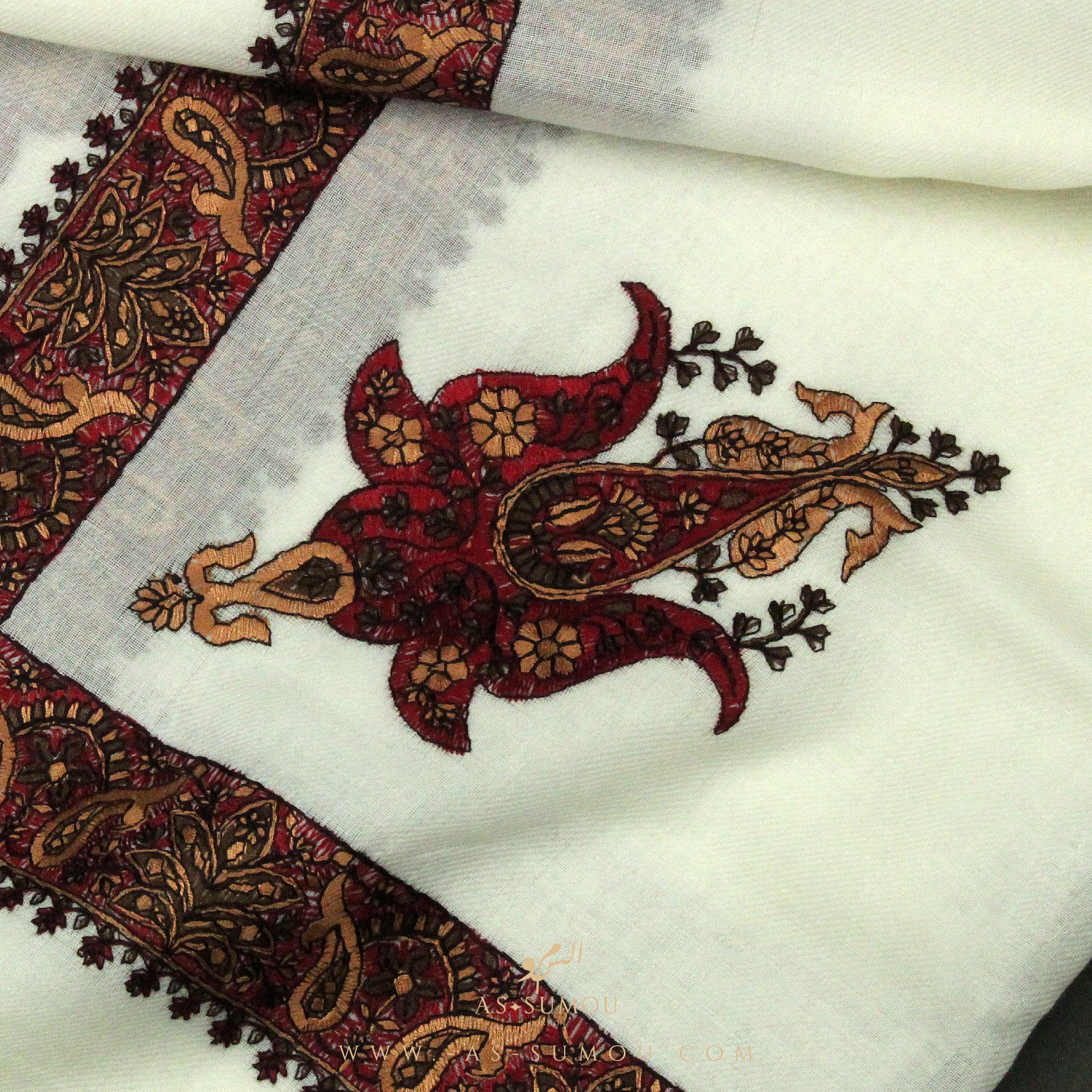 PREMIUM WHITE AUTHENTIC YEMENI SHEMAGH SCARF WH55