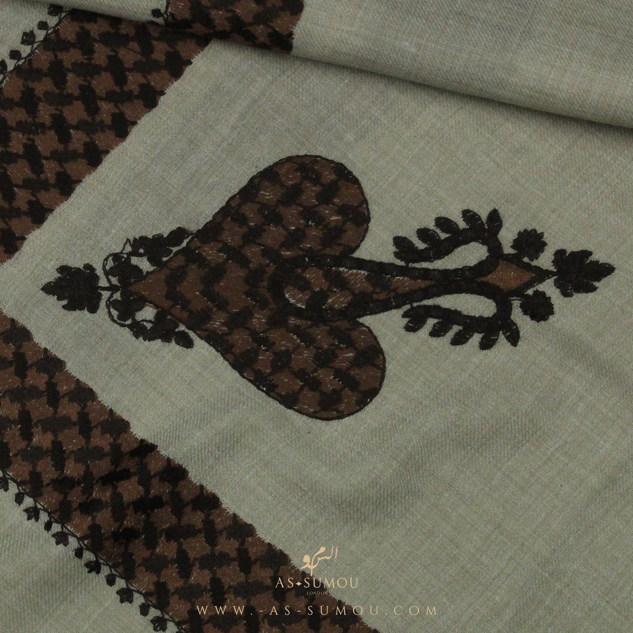 PREMIUM BEIGE KEFFIYEH INSPIRED SHEMAGH SCARF VW7