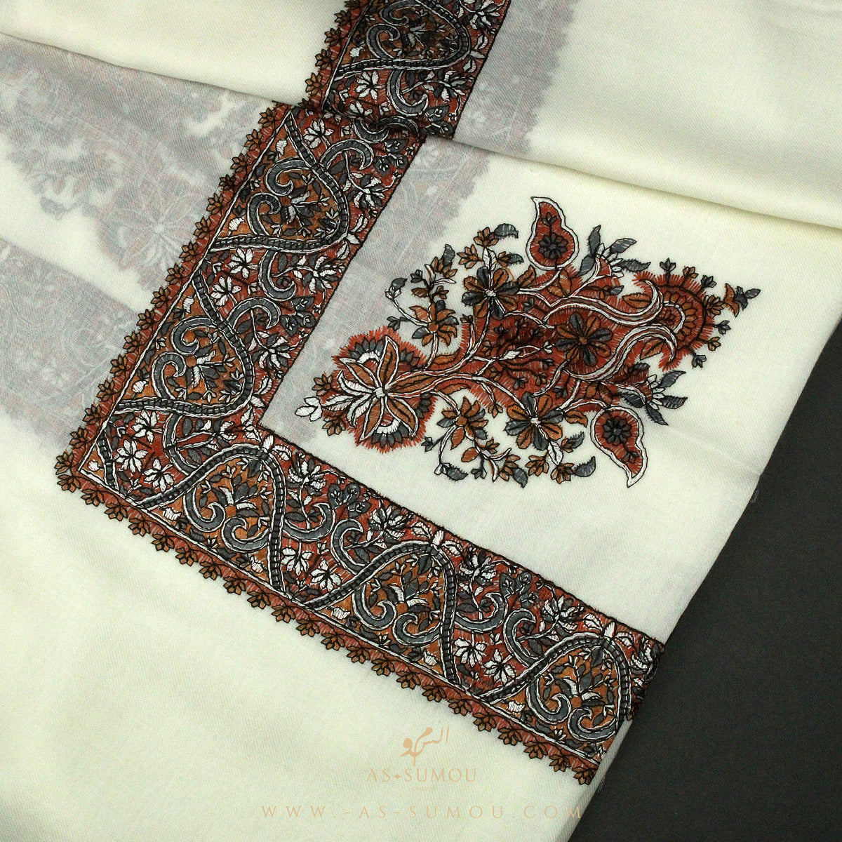 PREMIUM WHITE AUTHENTIC YEMENI SHEMAGH SCARF WH58