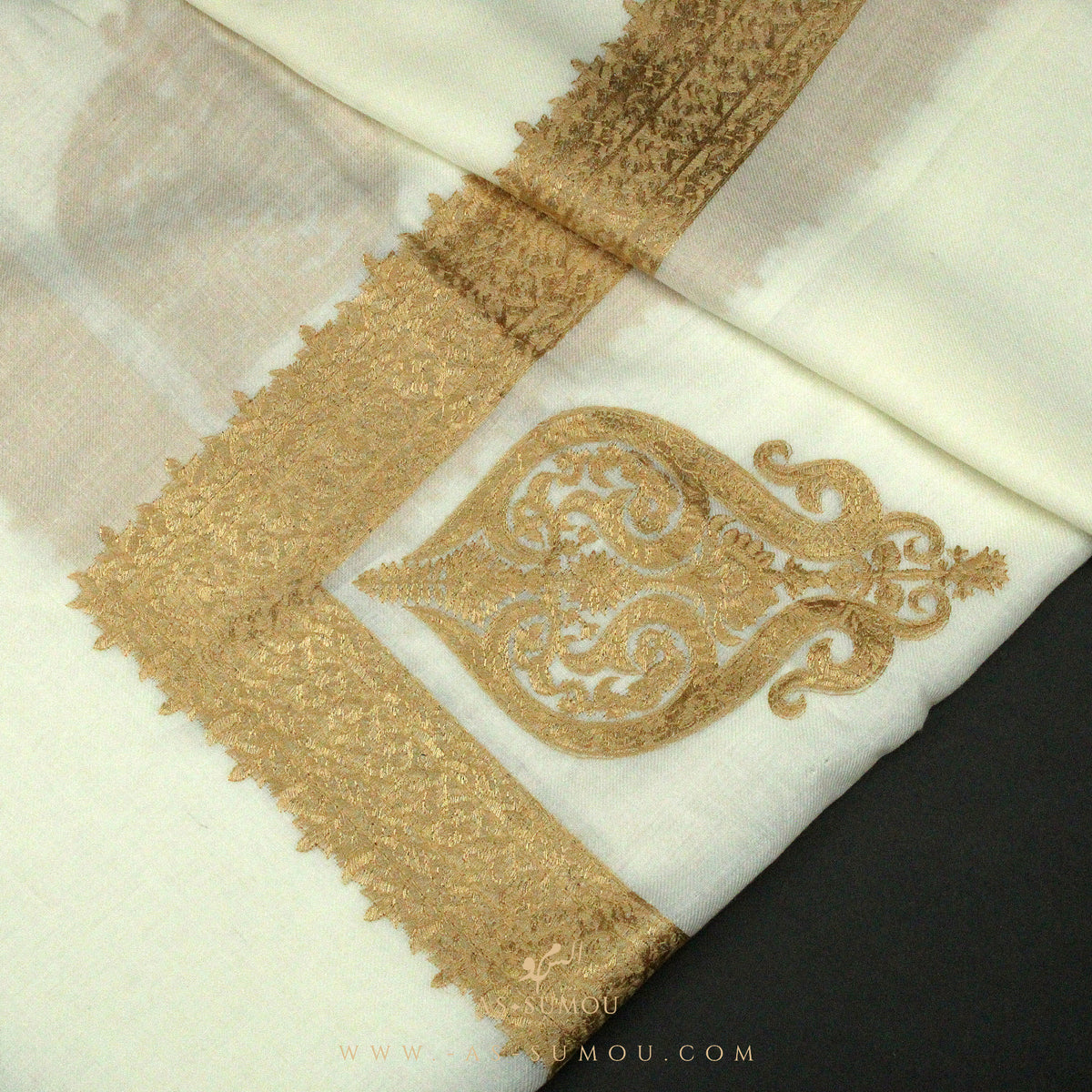 PREMIUM WHITE AUTHENTIC YEMENI SHEMAGH SCARF WH60