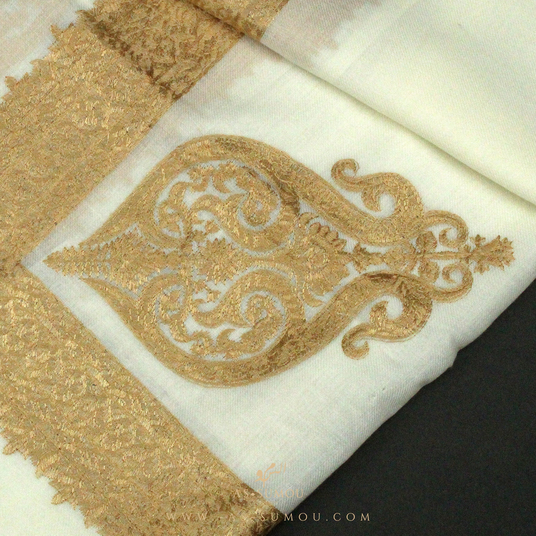 PREMIUM WHITE AUTHENTIC YEMENI SHEMAGH SCARF WH60